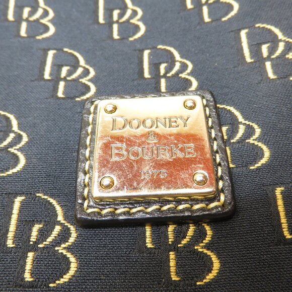Dooney & Bourke DB Vintage Nikki Black Gold Signature Logo Shoulder Satchel Bag - Picture 4 of 14